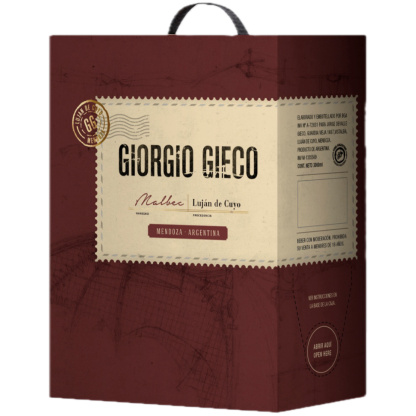 Vino Tinto Gieco Single Vineyard Malbec Bag in Box